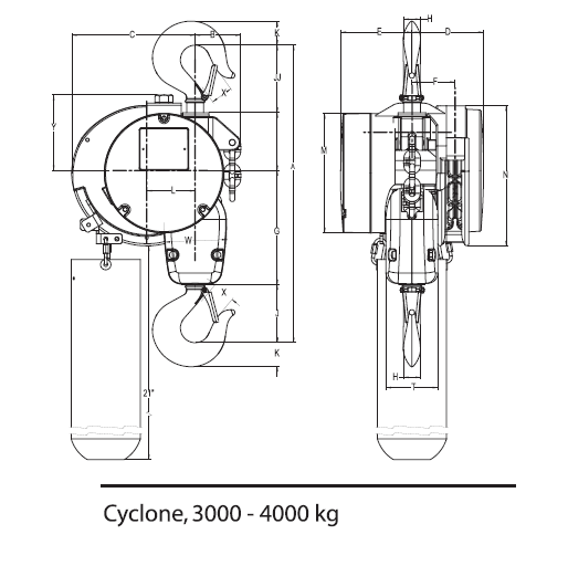 Cyclone手拉环链葫芦? 可选防火花选项(图2)